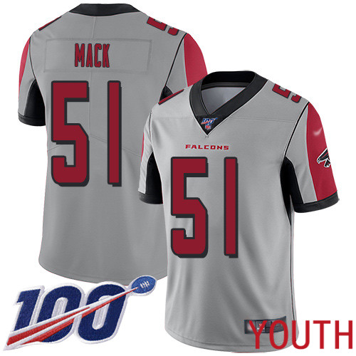Atlanta Falcons Limited Silver Youth Alex Mack Jersey NFL Football 51 100th Season Inverted Legend